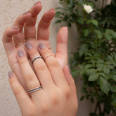 Bubbles ring with 14K white gold zirconia